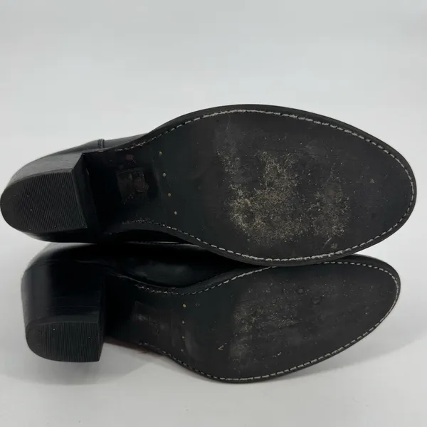 Frye‎ Jackie Zip Short Black Leather Ankle Boots Size 8.5B - Image 5