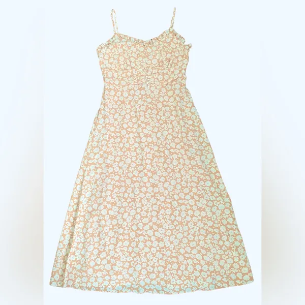 Lulus Timeless Touch Peach Floral Print A-Line Midi Dress Size Small - Image 6