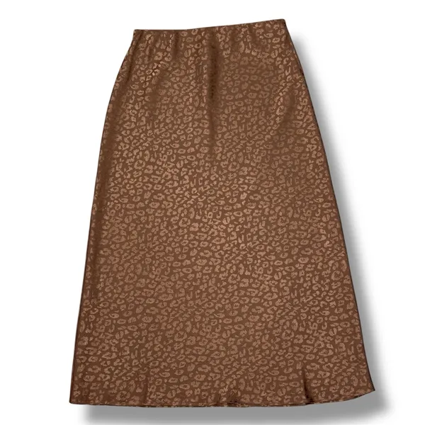 Mi Ami Francesca’s Satin Animal Print High Waist Midi Slip Skirt‎ Brown Small - Image 13