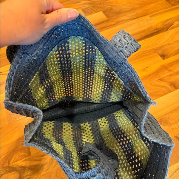 Universal Threads woven blue & green‎ open tote bag boho festival NWT - Image 5