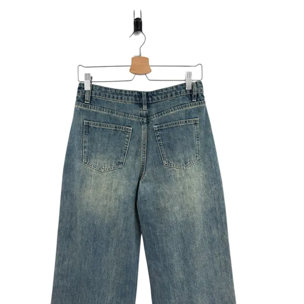 Tiger Mist Baggy‎ Wide Leg Jeans Mid Rise Blue Wash Straight Denim XS - Image 8