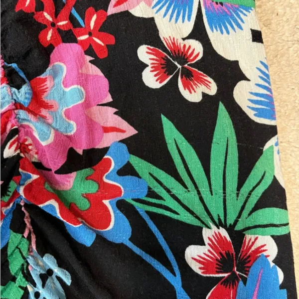 Anthropologie Maeve Ruched V-Neck Floral Midi/Maxi Dress Size 4 - Image 7