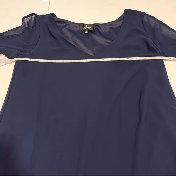 Lulus Shifting Dears Navy Blue Long‎ Sleeve Dress MEDIUM - Image 7