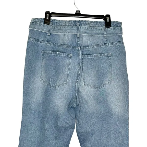 Vervet Women Jeans Distressed Tie Belted Patch Pocket Super High Denim‎ Sz. 34 - Image 9