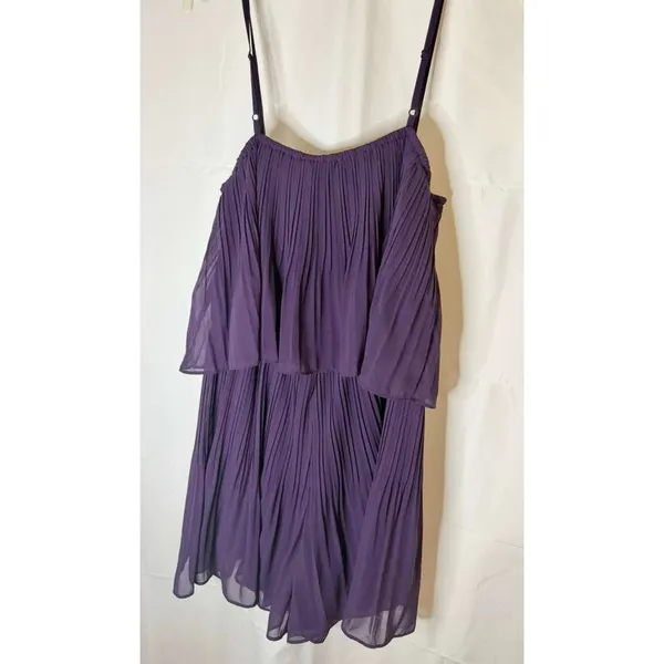 EXLURA Romper Dress Spaghetti Strap Pleated Romper sz. L - Image 8