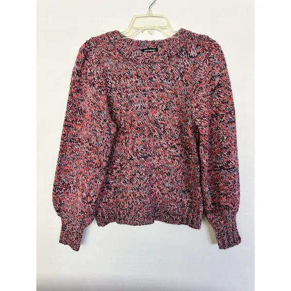 525 America Women's Multicolor Balloon Sleeve Crew Neck Pullover Sweater Large - Image 2