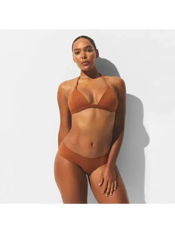 SKIMS Classic Swim Push Up Triangle Bikini Top Bronze Size L NWT - Image 3