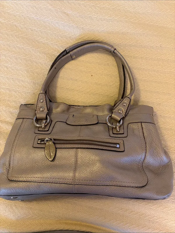 Coach Gray Leather Hand Bag Purse - Image 2