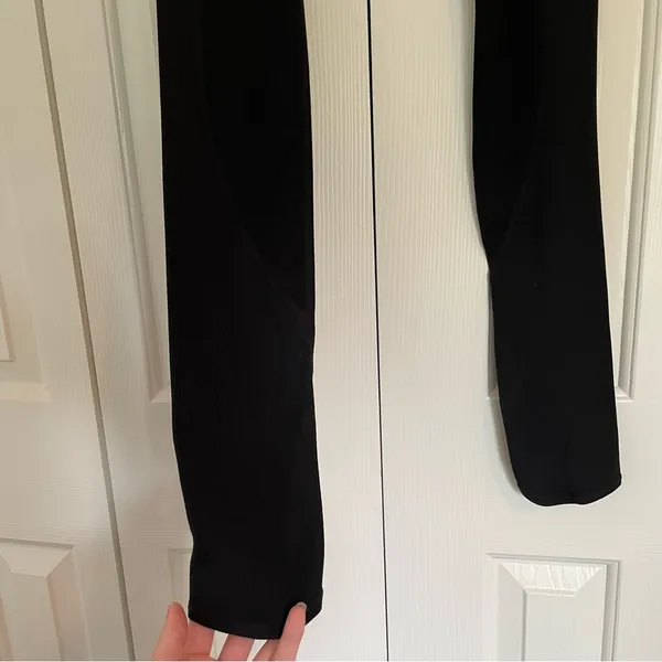 Athleta Elation Hybrid Tights Leggings Black Sz Small Ribbed High Rise - Image 12