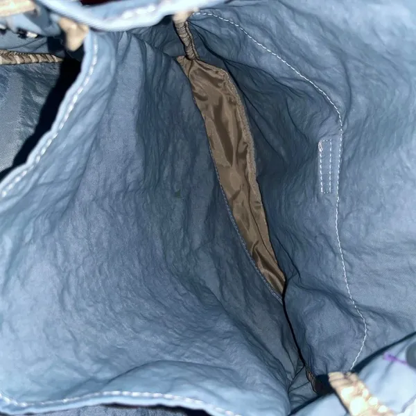 Kipling keeper blue Backpack Rucksack Parachute Med Bag Vtg Drawstring Nylon - Image 2