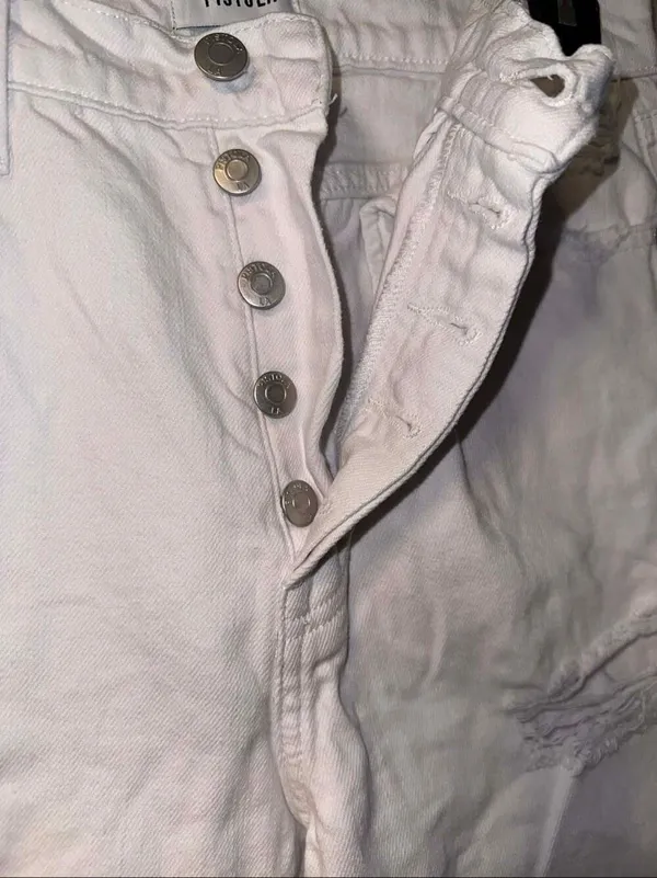 Pistola high rise white distressed button fly bootcut jeans size 27 #751 - Image 7