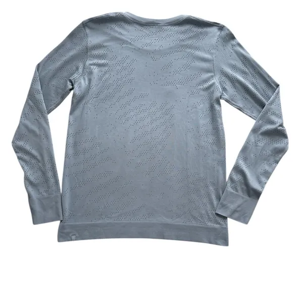 Lululemon Top Womens 8 Gray Perforated Long Sleeve Athletic Running‎ Active - Image 6