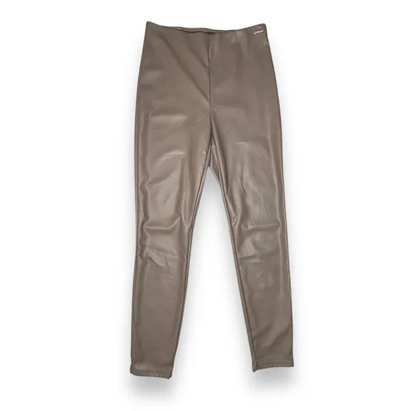 New FABLETICS Vegan Leather Pull-On Stretch Leggings Willow Bark‎ Tan Brown Sz L - Image 2
