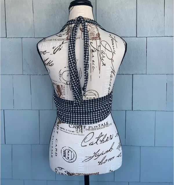 Antistar Gingham Cropped Halter - Image 2