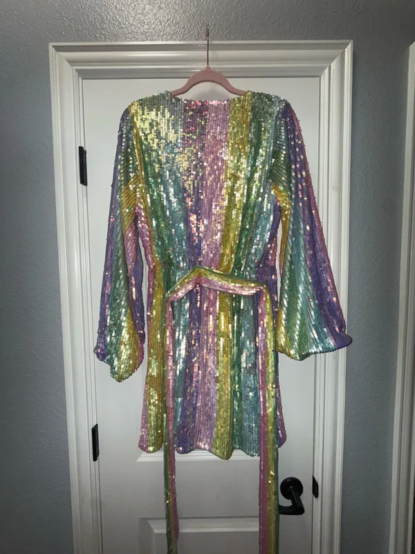Show Me Your Mumu Rainbow Sequin Mini Dress - Image 2