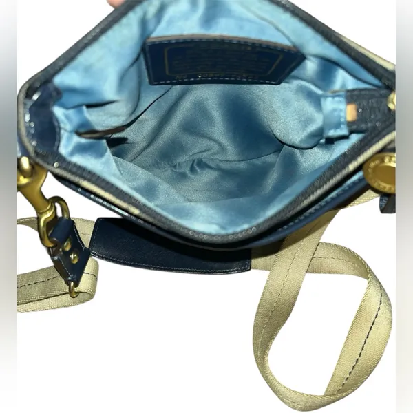 Coach Y2K Vintage Signature Denim Blue and Cream Crossbody Bag - Image 8