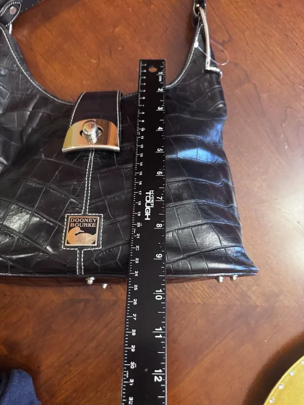 Dooney & Bourke Croc Embossed Genuine Leather Shoulder Bag MADE IN USA - Image 8