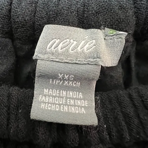 Aerie Black Dress Off Shoulder Ruffle Lined Casual XXS‎ Gauze Mini Dress - Image 2