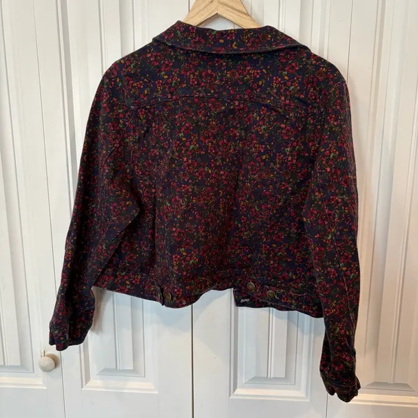 Woman Within Floral Denim Jacket And Jeans Set Size 12W/16W‎ - Image 3