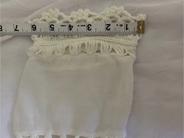 White Crochet-Trim Peasant Top - swim coverup or blouse - Image 8