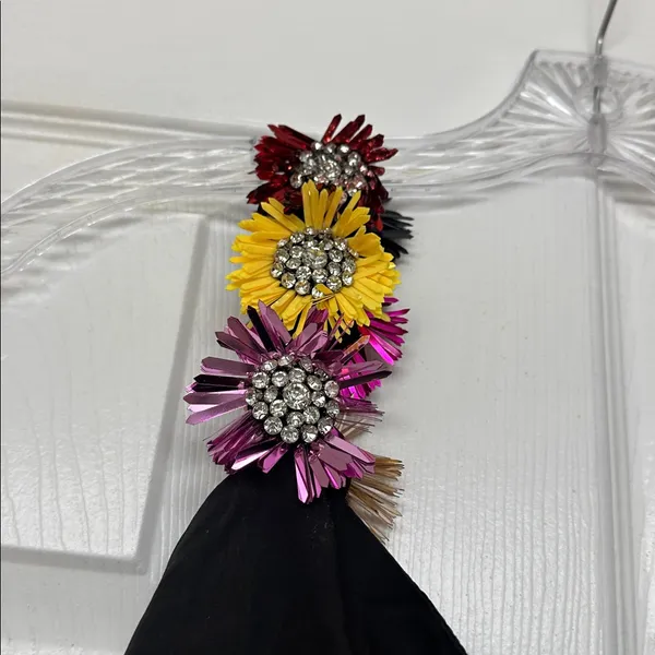 Queen Of Sparkles Black Flower Strap Dress - Image 7