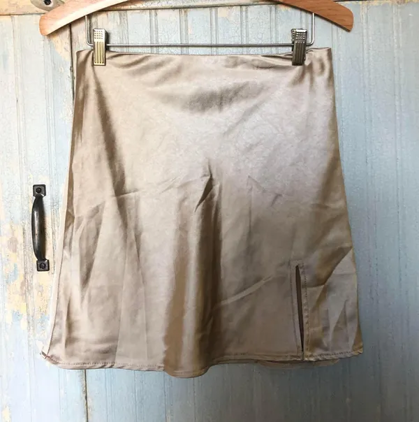 Verge Girl Gold Mini Skirt With Slit - Image 2