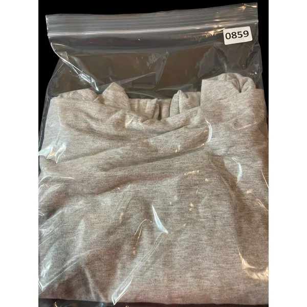 Nike 90s Y2K Light Gray Hooded Pullover Kangaroo Pocket Long Sleeve Top XL - Image 7
