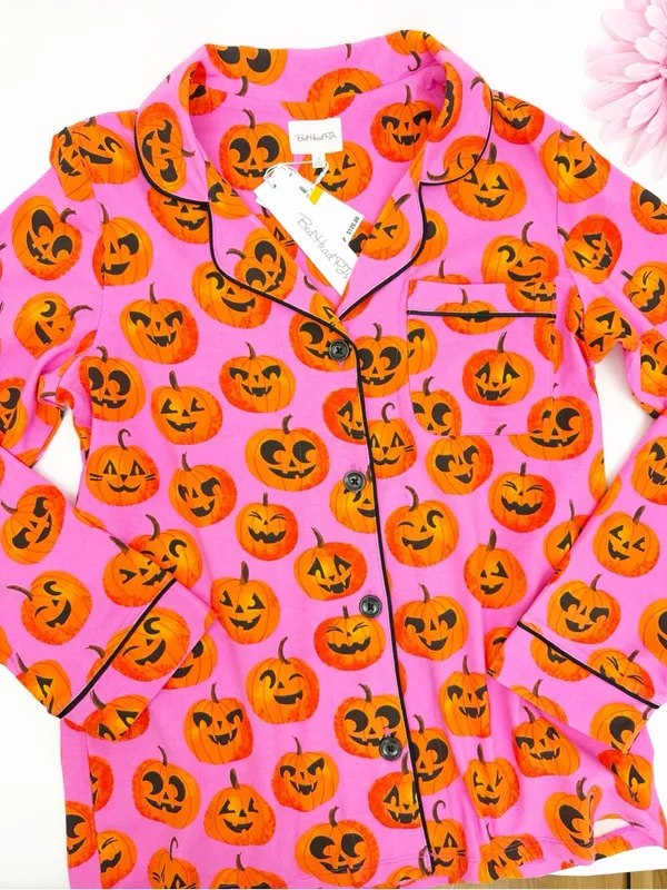 BedHead PJs Jolly Jack-O-Lantern Long Sleeve Classic Stretch Jersey Pajama Set - Image 7