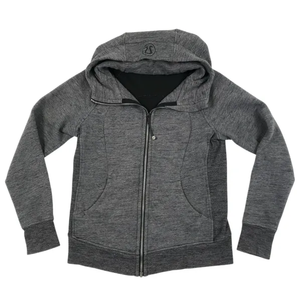 LULULEMON Scuba Hoodie Light Cotton Fleece Sz 10 Gray Everyday Outdoor Travel - Image 7