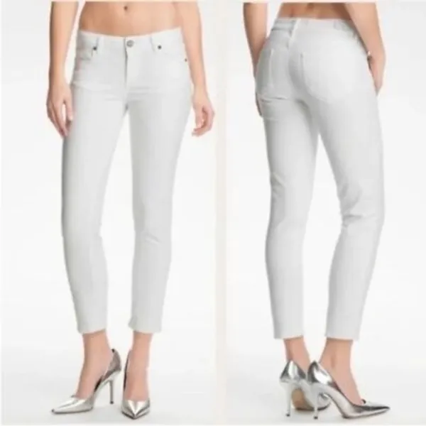 Paige Kylie Crop Jeans White 28 Skinny Stretch - Image 6