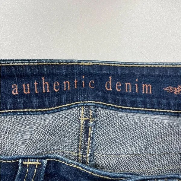 Authentic Denim Dark Wash Straight Leg Jeans Womens 10P Blue Denim Fall Casual - Image 12