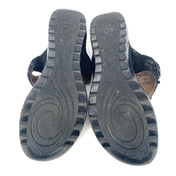Dansko Pamela Sandals Womens 40 US 9.5 10 Black Leather Beaded Comfort Thong - Image 7