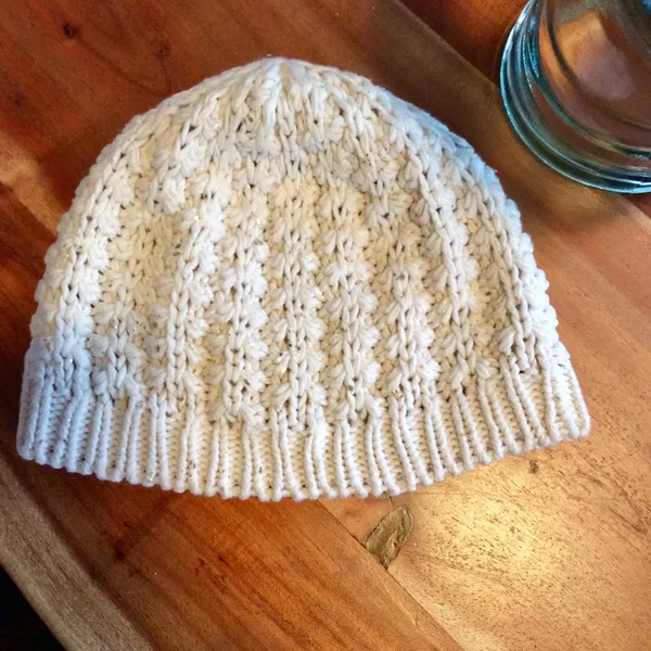 GAP Woven Cream & Gold Beanie - Image 7