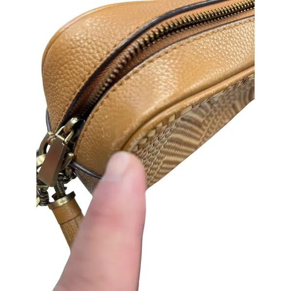 Michael Kors wms woven brown leather gold ware crossbody shoulder bag SKU 9907 - Image 7