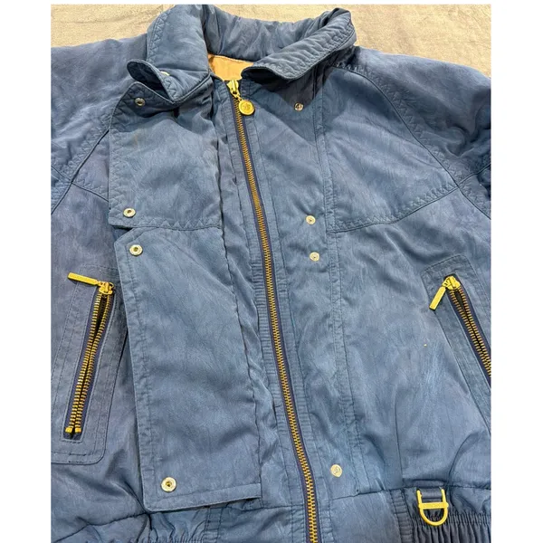 Descente Ski Jacket Womens Blue Vintage Insulated Bomber D7-9658 Size 10 - Image 2