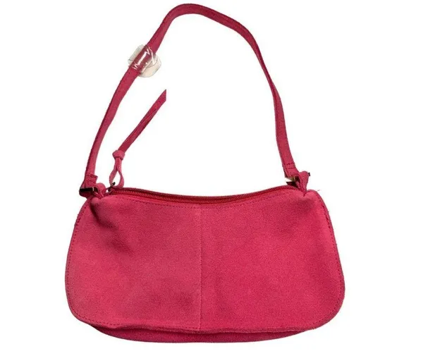 Faded Glory Pink leather side studded small Shoulder Bag with Butterfly Y2K - Image 3