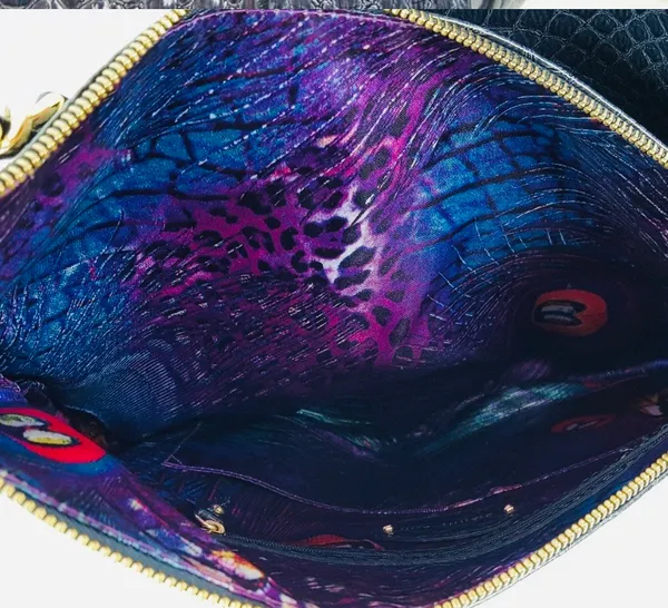 Gianni Bini |Blue Snake Skin Embossed Shoulder Bag - Image 5