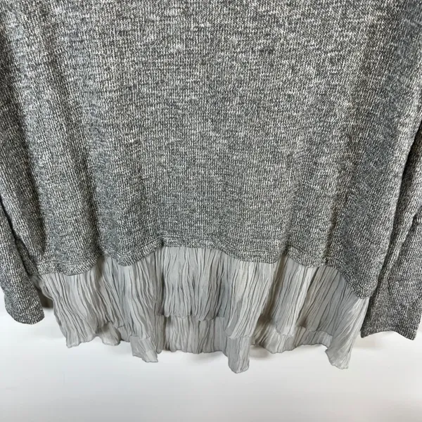 Abercrombie‎ & Fitch Womens Medium Silver Metallic Knit Pleated Hem Top NWT - Image 3