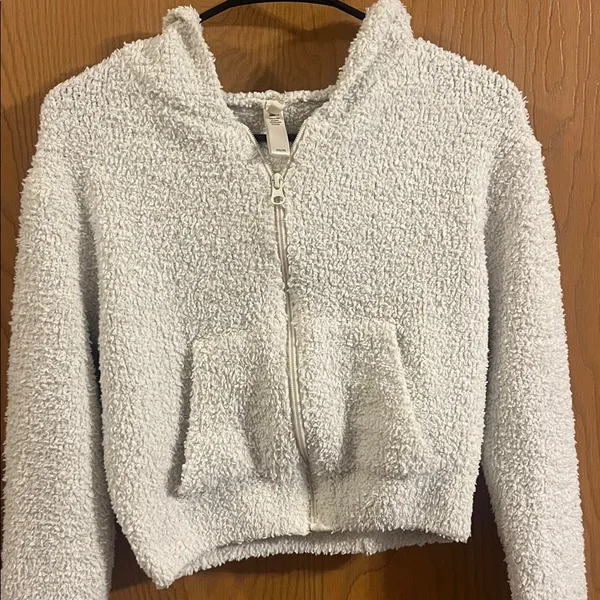 Skims Cozy Teddy Knit Bone‎ Zip-Up Hoodie XXS/XS - Image 3