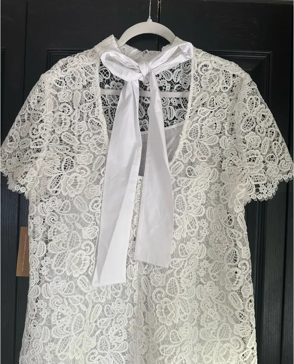 Few Moda White Lace Mini Shift Dress - Image 6