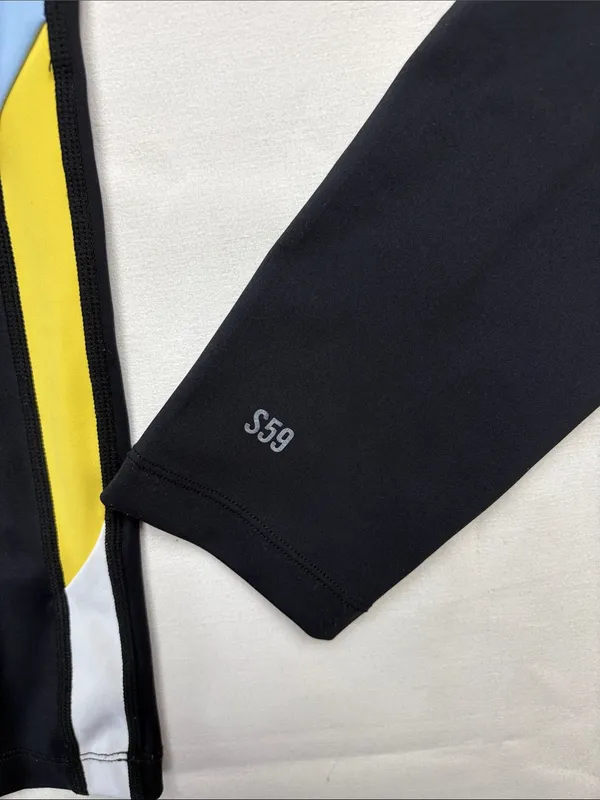 Splits 59 large iselin techflex Black Leggings with Blue, Yellow & White Accent - Image 5