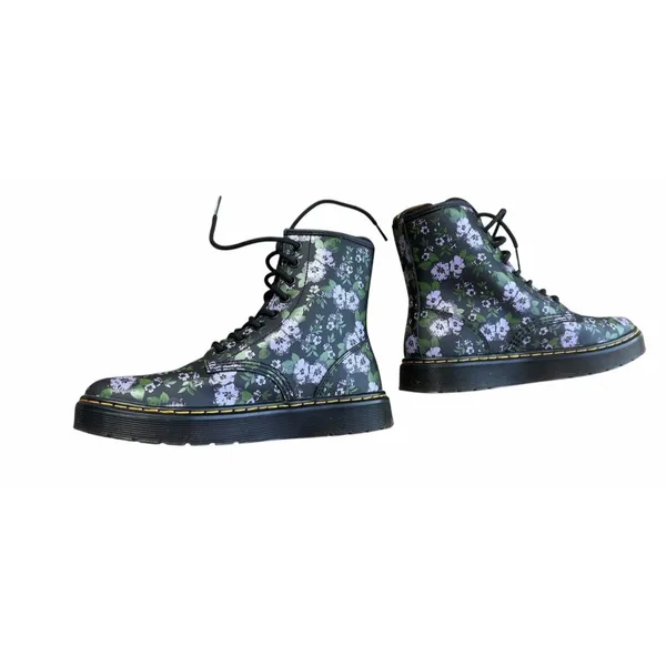 Dr. Martens Zavala Primrose Floral Hydro Combat Boots Womens Size 6 Docs Purple - Image 2