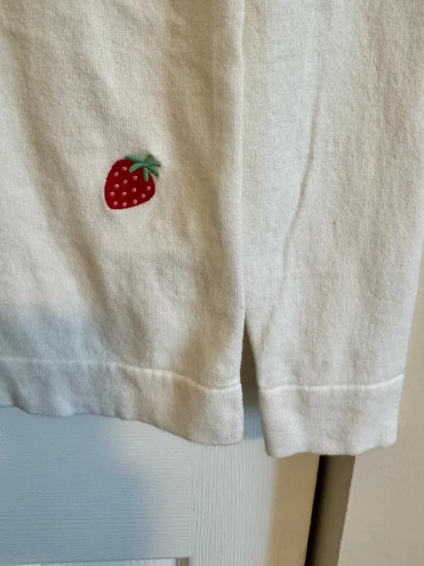 J. Crew Embroidered Fruit Teddie Sweater Size S - Image 6