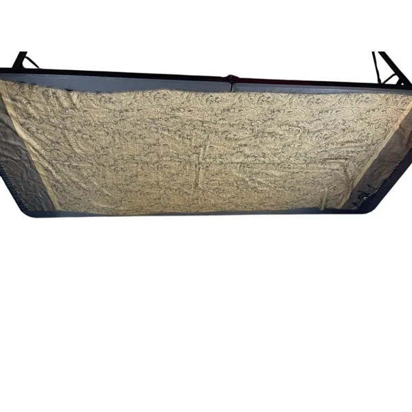 Pashmina Silk Blend Shawl Wrap Scarf Tan Black Paisley Jacquard Fringe Elegant - Image 6
