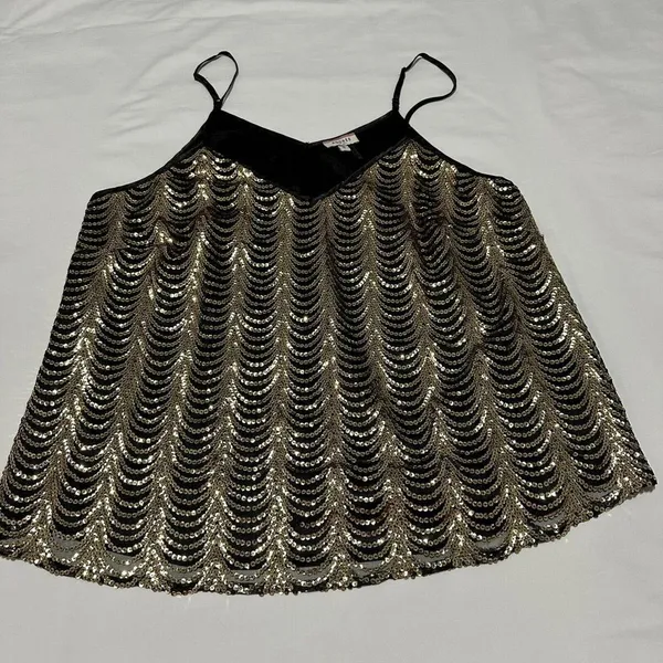 Andree By Unit Gold Sequin Black Sleeveless Tank For Party Sz 1X NWT $51 - Image 8
