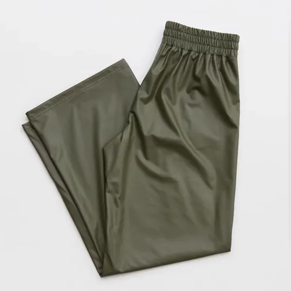 NWT OFFLINE By Aerie Real Luxe Faux Leather Wide Leg Pant in Green Size L - Image 15
