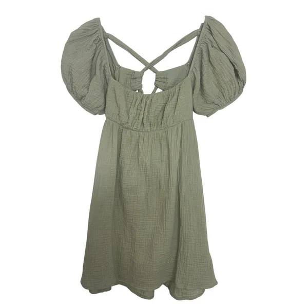 Princess Polly Sage Let’s Dance Mini Babydoll Dress 2 Puff Sleeve Milkmaid Hoco - Image 2