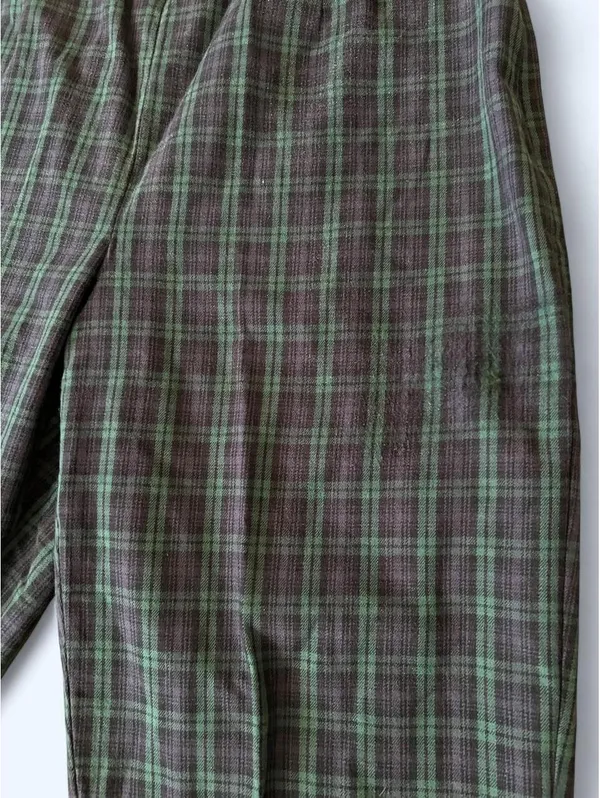 Vintage 90s Gap Navy Green Plaid Dark Academia Old Money Pants size 14 💚 - Image 3
