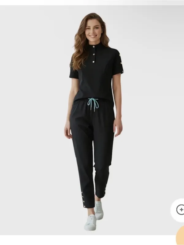 Black High Neck Scrub Top Size XS - Image 2