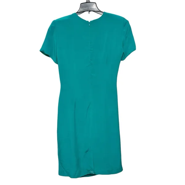 NWT Vintage David Warren New York 100% Silk Emerald Green Dress Size 10 Midi‎ - Image 5